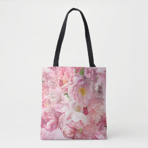 Tote Bag Beau jardin fleuri rose