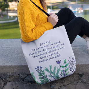 Tote Bag Beau Jean 3:16 Car Dieu si aimé le monde