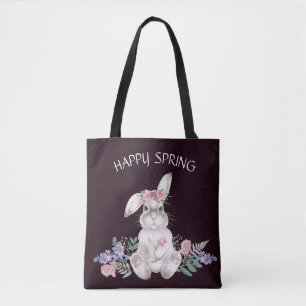 Tote Bag Beau Lapin - Reversible Floral Happy Spring