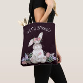 Tote Bag Beau Lapin - Reversible Floral Happy Spring (De près)