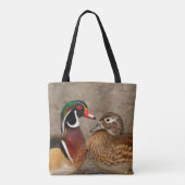 Tote Bag Beau moment de contact entre des canards en bois (Dos)