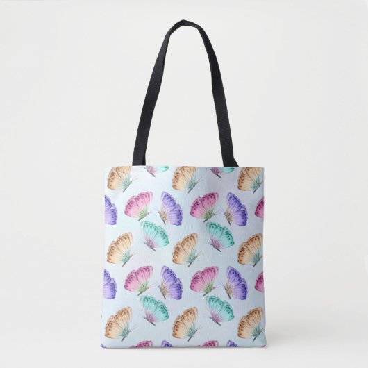 Tote Bag Beau Motif à papillon aquarelle (Devant)