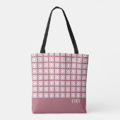 Tote Bag Beau motif abstrait moderne sur or rose (Dos)