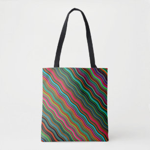 Tote Bag Beau Motif coloré Wavy Stripe