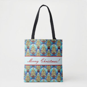 Tote Bag Beau Motif de Noël Arbre de Noël en verre satiné