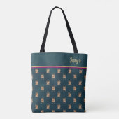 Tote Bag Beau motif égyptien violet vert et scarabée (Dos)