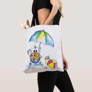Tote Bag Beau Oiseau Whimsical sur la plage