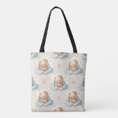 TOTE BAG BEAU OURS DE TEDDY EN BLANC BLEU (Dos)
