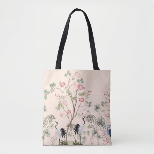 Tote Bag Beau papier peint exotique chinoiserie. Main dessi (Devant)