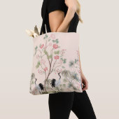 Tote Bag Beau papier peint exotique chinoiserie. Main dessi (De près)