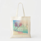 Tote Bag Beau Pastel Beach Paradise Palmier Rétro (Devant)