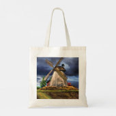 Tote Bag Beau paysage de moulin à vin Pays-Bas - Dessin (Dos)