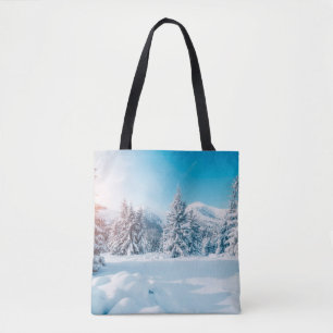 Tote Bag Beau paysage de nature hivernale, montagne extraor