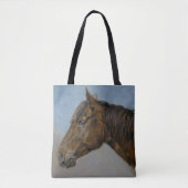 Tote Bag Beau Portrait Brown Horse (Devant)