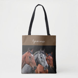 TOTE BAG BEAU PORTRAIT DE CHEVAUX POUR DES AMANTS DE CHEVAL