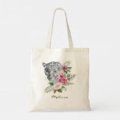 Tote Bag Beau portrait de tête de léopard en aquarelle (Dos)