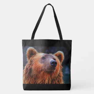 Tote Bag Beau Portrait d'ours Brown Faune Photo