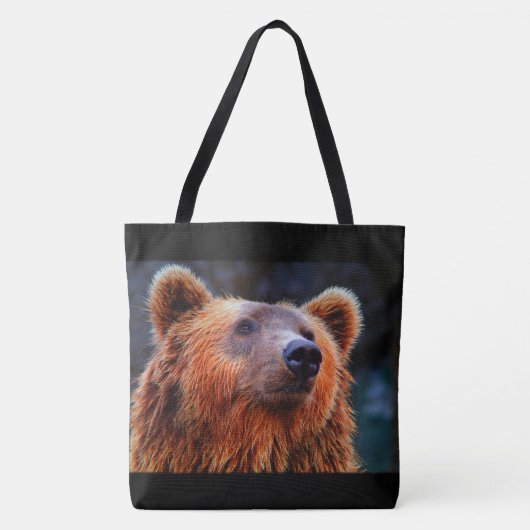 Tote Bag Beau Portrait d'ours Brown Faune Photo (Devant)