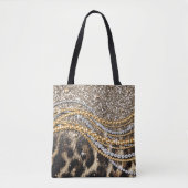 Tote Bag Beau Poster de animal tendance Leopard Faux (Devant)