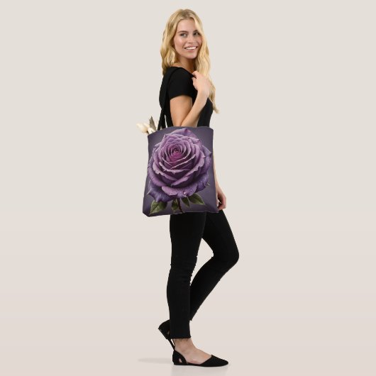 Tote Bag Beau rose violet (Sur le modèle)