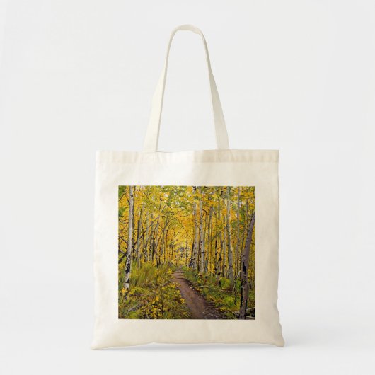 Tote Bag Beau sentier Pittoresque d'automne à Aspen Tree Gr (Devant)