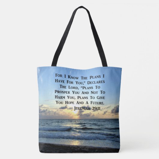 TOTE BAG BEAU SKI BLEU JEREMIAH 29:11 PHOTO (Dos)