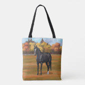 Tote Bag Beau Stallion Cheval du Quartier Noir (Dos)
