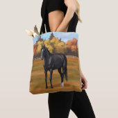 Tote Bag Beau Stallion Cheval du Quartier Noir (De près)