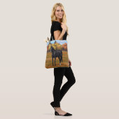 Tote Bag Beau Stallion Cheval du Quartier Noir (Sur le modèle)