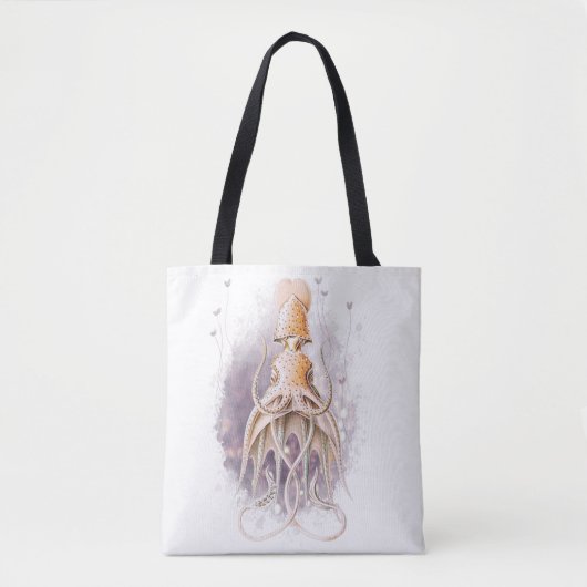 Tote Bag Beau Thème de Calmar Rose Clair (Devant)