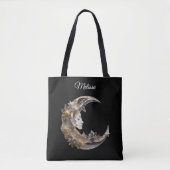 Tote Bag Beau visage dans la lune (Devant)