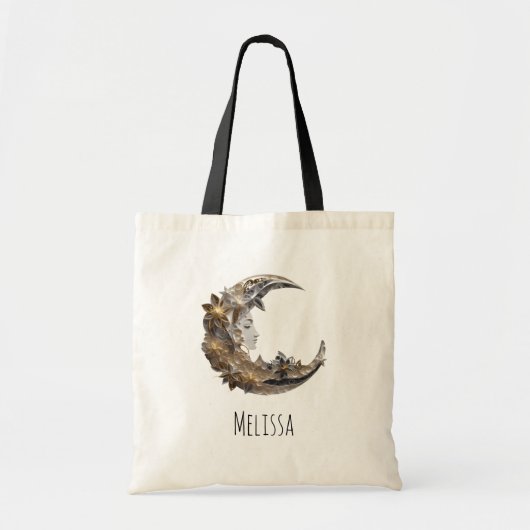 Tote Bag Beau visage dans la lune (Devant)