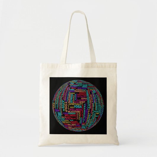 Tote Bag Beau Yoga Wellness & Harmony Globe (Devant)