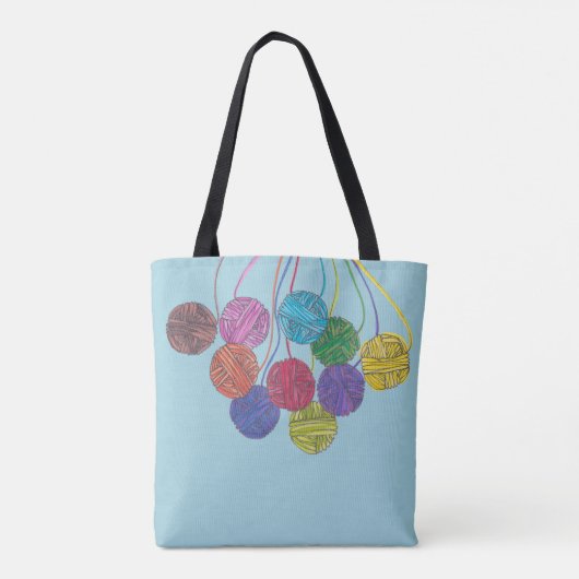 Tote Bag Beaucoup de couleurs boules de fil, crochet, perso (Dos)