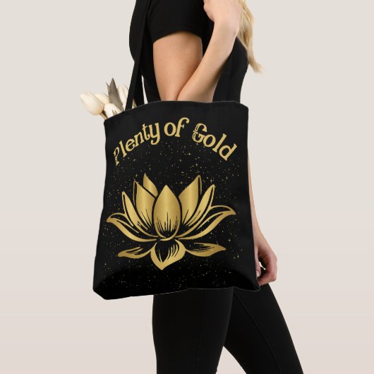 Tote Bag Beaucoup de Lotus Or (De près)