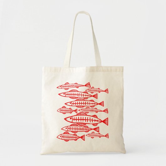 Tote Bag Beaucoup de poissons - Rouge (Devant)