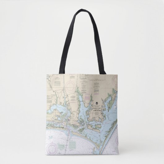 Tote Bag Beaufort Inlet et une partie de la carte son de ba (Devant)