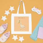 Tote Bag Beauté Moderne Giraffe Orange Avec Nom<br><div class="desc">Beauté Moderne Giraffe Orange Avec Nom</div>