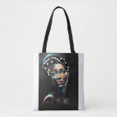 Tote Bag Beauté texturée : un portrait perlé Abstrait (Devant)