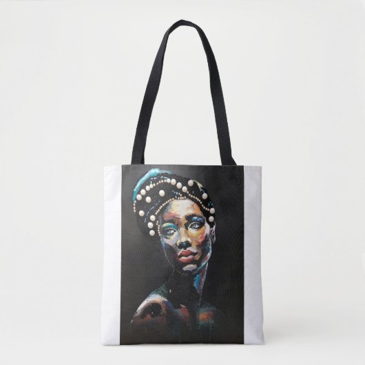 Tote Bag Beauté texturée : un portrait perlé Abstrait (Devant)