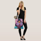 Tote Bag Beauté tropicale dans les tons roses (Sur le modèle)