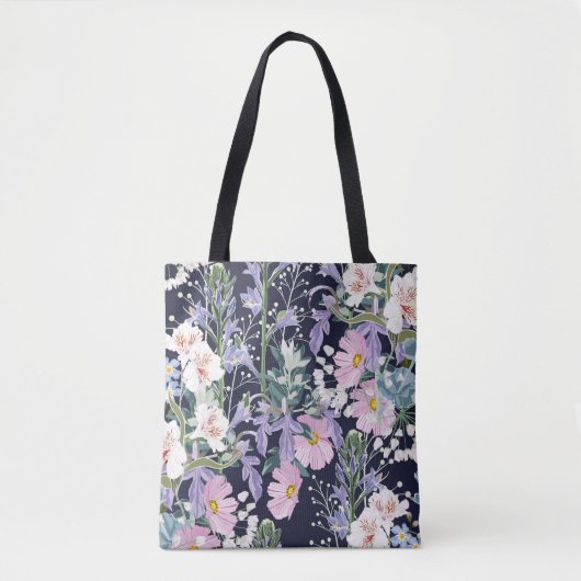 Tote Bag Beautiful seamless spring pattern with wild flower (Devant)
