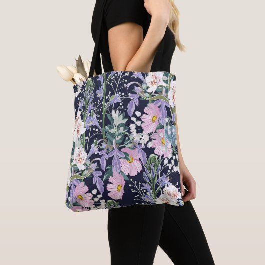 Tote Bag Beautiful seamless spring pattern with wild flower (De près)
