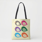 Tote Bag Beaux oiseaux colorés (Devant)