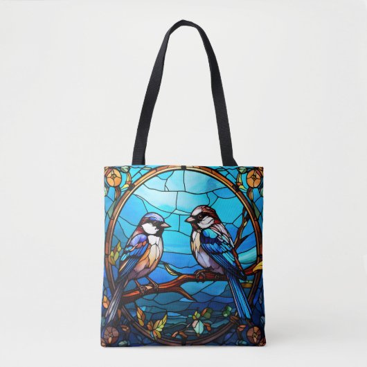 Tote Bag Beaux Oiseaux De Verre Tiré (Devant)