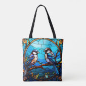 Tote Bag Beaux Oiseaux De Verre Tiré (Dos)
