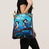 Tote Bag Beaux Oiseaux De Verre Tiré (De près)