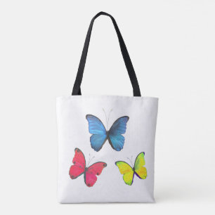 Tote Bag Beaux Papillons Jaunes Multicolores