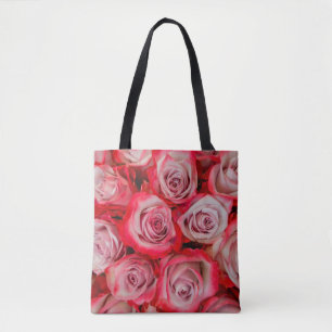 Tote Bag Beaux roses en bouquet rose et rouge