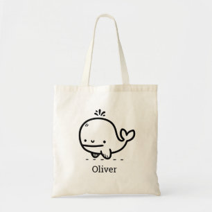 Tote Bag Bébé baleine adorable - Ligne de créature marine K